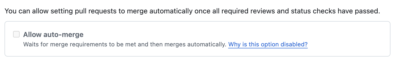 screenshot of allow auto merge