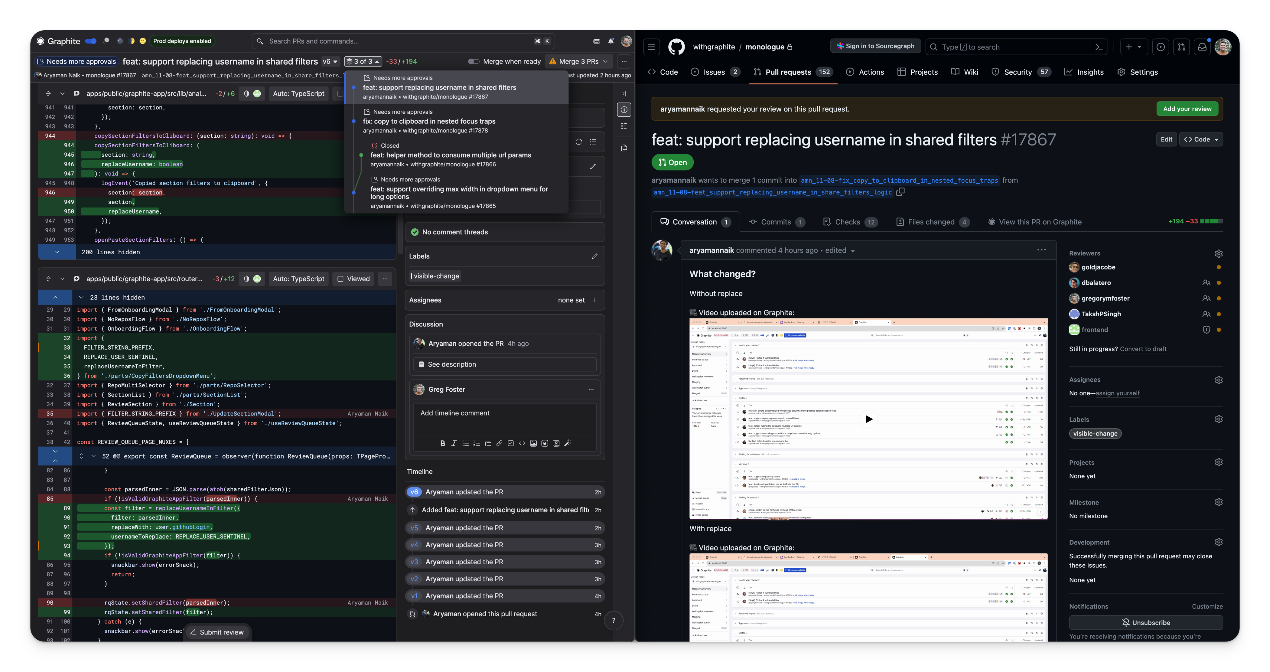 Graphite introduces a practical approach to managing stacked diffs on GitHub, centering on efficient bidirectional syncing between local and remote repositories.